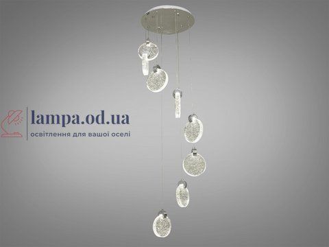 Люстра стельова LED Diasha 3008/8HR, 24W, хром, сучасний стиль для коридору, вітальні, кухні 3008/8HR фото