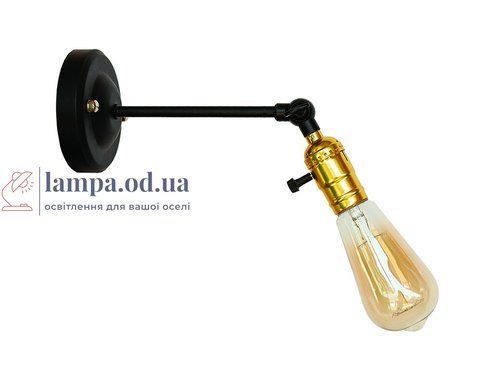 Бра настінне Levistella 752WD3402-1, E27, 60W, чорний з золотим патроном, сучасний стиль для дому LVS04137 фото