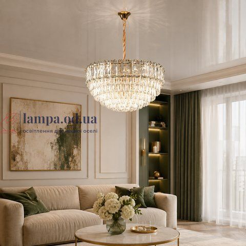 Підвісна кришталева люстра Splendid Ray L5726/600/8 (FGD), золото, 8 ламп E14, від 13-20 м&sup2; 30438431 фото