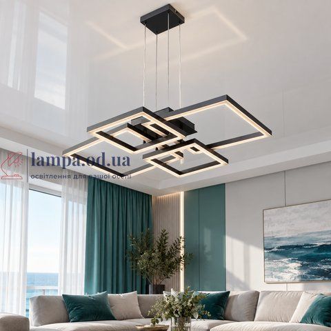 Підвісна LED люстра Artlight CG80060-P-BK, 122 Вт, чорна, 55,5 см CG80060-P-BK фото