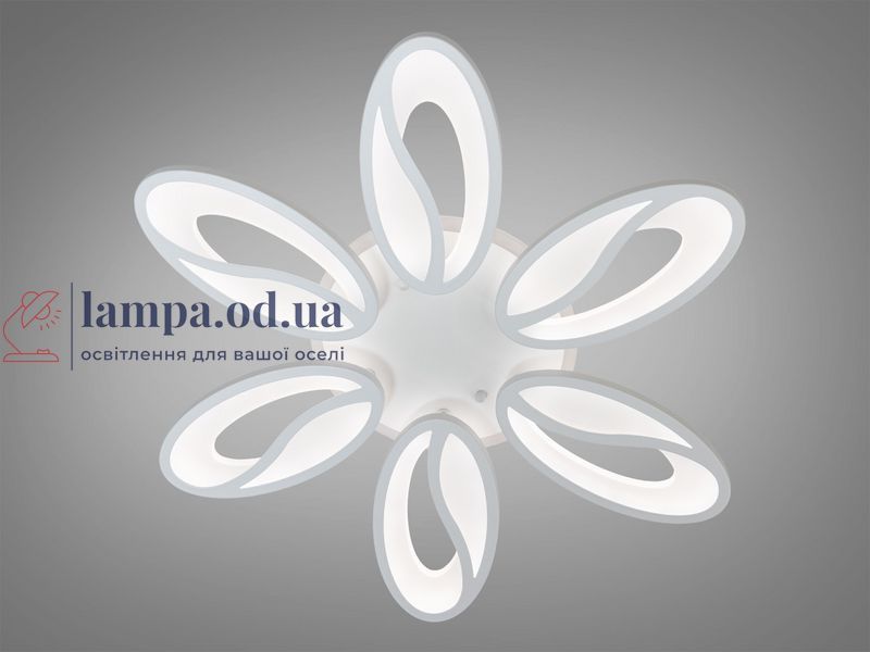 Потолочная люстра LED Diasha 8090/6WH, 80W, 3200K-6500K, белый металл, современный стиль, с пультом, диммер 8090/6WH LED 3color dim фото