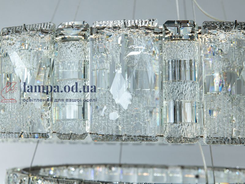 Підвісна LED люстра Diasha 585/800+500HR хром 135 Вт пульт 23 м2 585/800+500HR фото