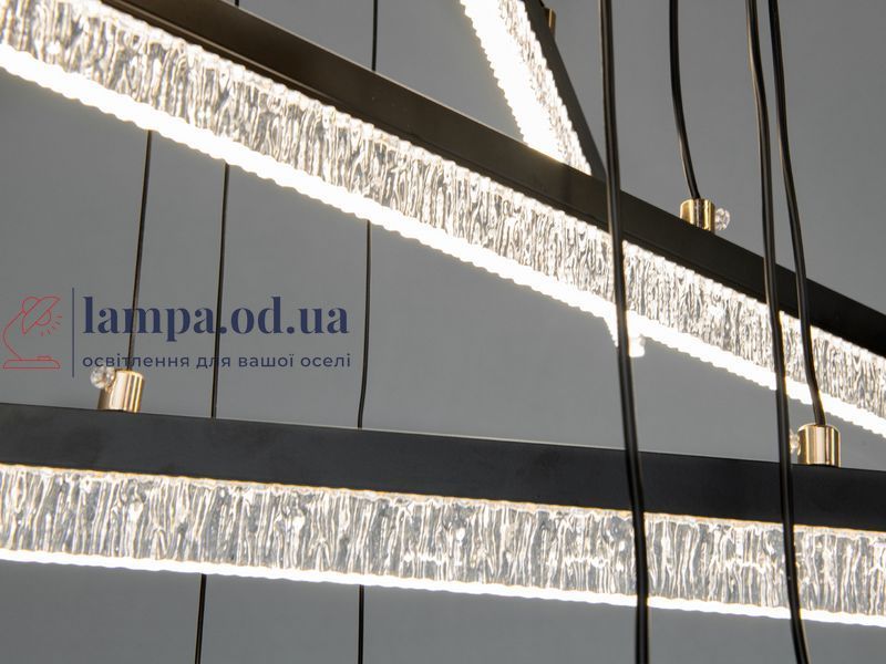Підвісна LED-люстра Diasha SX1016/5BK, чорна, 70W, акрилові світлові планки, регулювання висоти та пульт SX1016/5BK фото