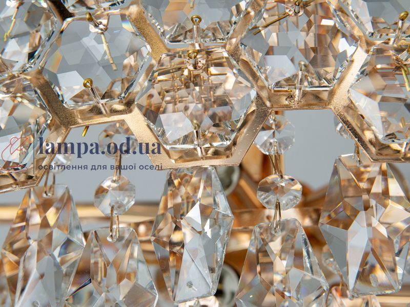 Хрустальная люстра Diasha 618-500G, золото, 9xE14, до 40 Вт/лампа, 51 см, до 20 м&sup2; 618-500G фото