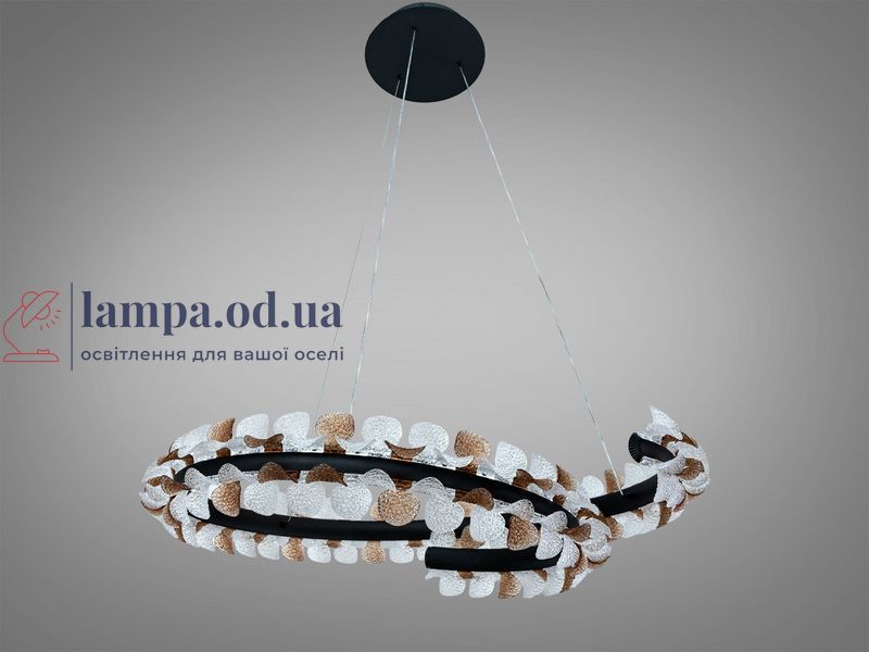 Современная подвесная LED люстра Diasha MD2511/800BK черная с декоративной подсветкой 80 см MD2511/800BK фото