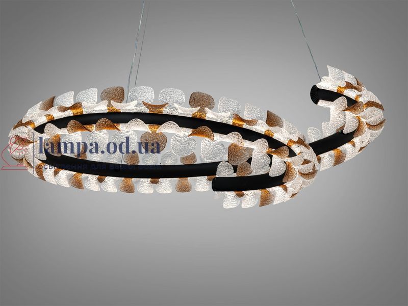 Современная подвесная LED люстра Diasha MD2511/800BK черная с декоративной подсветкой 80 см MD2511/800BK фото