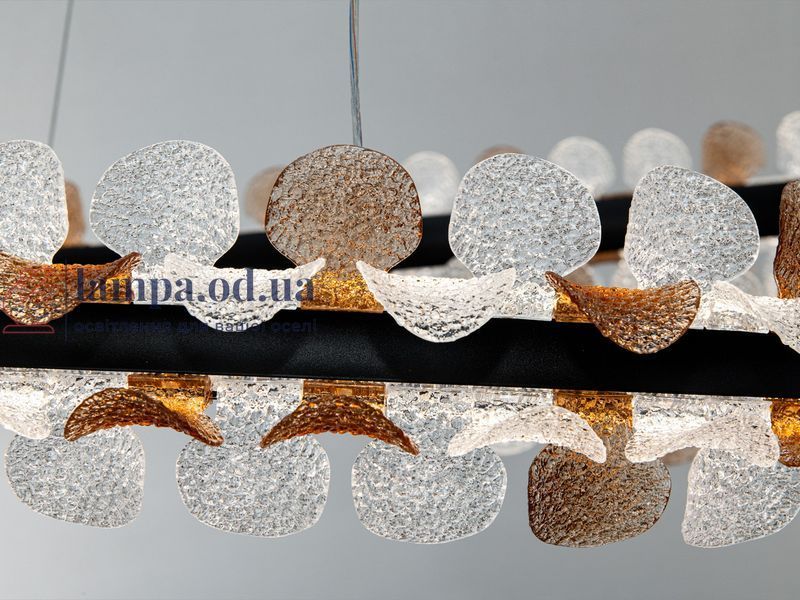 Современная подвесная LED люстра Diasha MD2511/800BK черная с декоративной подсветкой 80 см MD2511/800BK фото