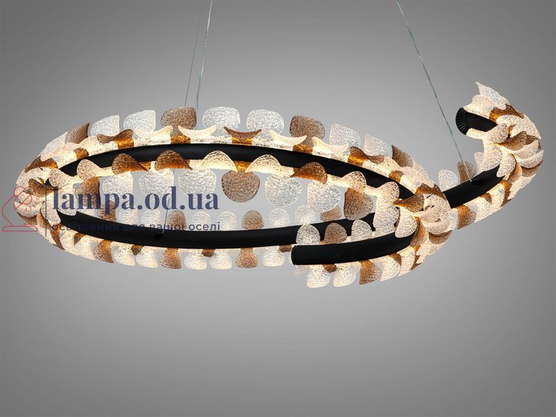 Современная подвесная LED люстра Diasha MD2511/800BK черная с декоративной подсветкой 80 см MD2511/800BK фото