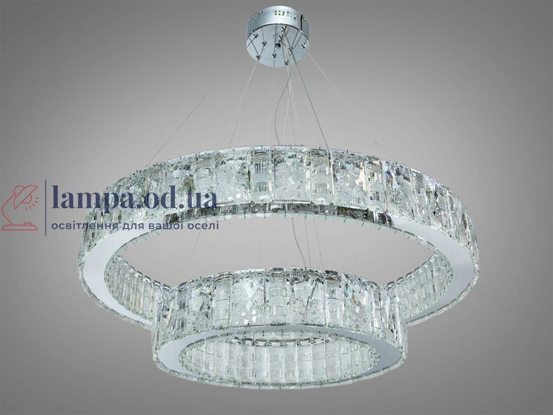 Підвісна LED люстра Diasha 585/800+500HR хром 135 Вт пульт 23 м2 585/800+500HR фото