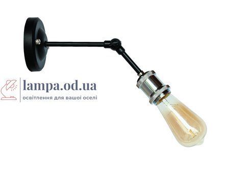 Бра настінне Levistella 752WH1101-1, E27, 60W, чорний, хромований патрон, для дому та зала LVS04255 фото
