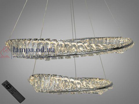 Люстра світлодіодна Diasha 548/600+400CH 110W, хром, сучасний стиль для вітальні, дитячої, кухні, кафе/ресторана 548/600+400CH фото
