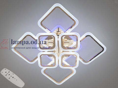 Люстра стельова LED Diasha HA8060/4+4G, 115W, 3200K-6500K, золото, сучасний стиль з пультом управління HA8060/4+4G LED 3color фото