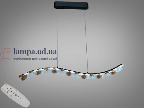 Підвісна LED люстра Diasha MD2511/1000BK хвиляста чорна 55Вт з пультом MD2511/1000BK фото