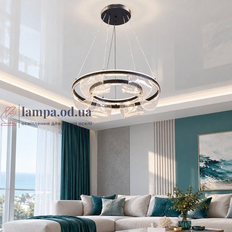 Підвісна LED люстра Artlight CG80128/500BK, 70 Вт, чорна, 50 см CG80128/500BK фото