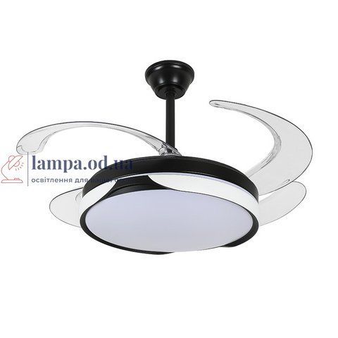 Люстра вентилятор стельова LED Levistella 7943060 (48) BK+WH, 80W, диммируемая, чорний+білий, сучасний стиль LVS5206 фото