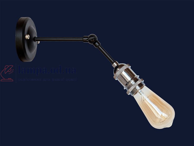 Бра настінне Levistella 752WH1201-1, E27, 60W, чорний з хромованим патроном, сучасний стиль для дому LVS04261 фото