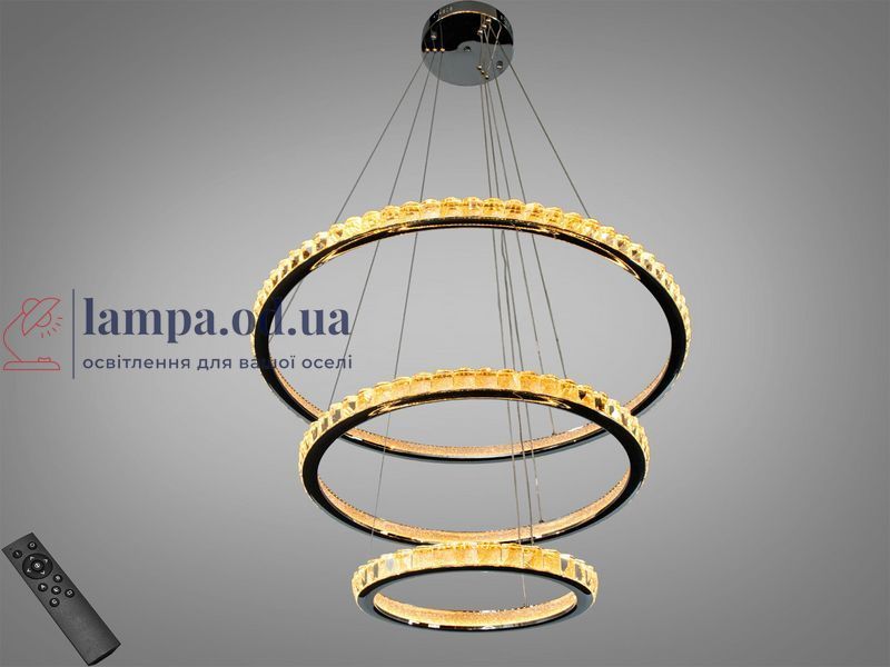 LED люстра кольца Diasha 66081/800+600+400CH хром 77 см 185W с пультом 20&ndash;30 кв.м. 66081/800+600+400CH фото