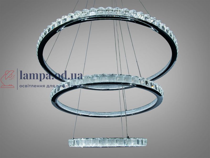 LED люстра кольца Diasha 66081/800+600+400CH хром 77 см 185W с пультом 20&ndash;30 кв.м. 66081/800+600+400CH фото