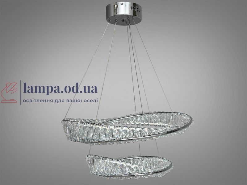 Люстра світлодіодна Diasha 548/600+400CH 110W, хром, сучасний стиль для вітальні, дитячої, кухні, кафе/ресторана 548-60*40 CH фото