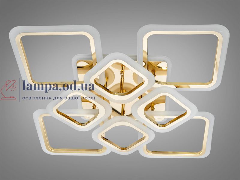 Люстра стельова LED Diasha HA8060/4+4G, 115W, 3200K-6500K, золото, сучасний стиль з пультом управління HA8060/4+4G LED 3color фото
