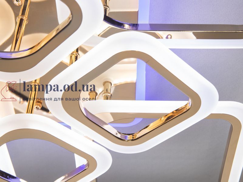 Люстра стельова LED Diasha HA8060/4+4G, 115W, 3200K-6500K, золото, сучасний стиль з пультом управління HA8060/4+4G LED 3color фото