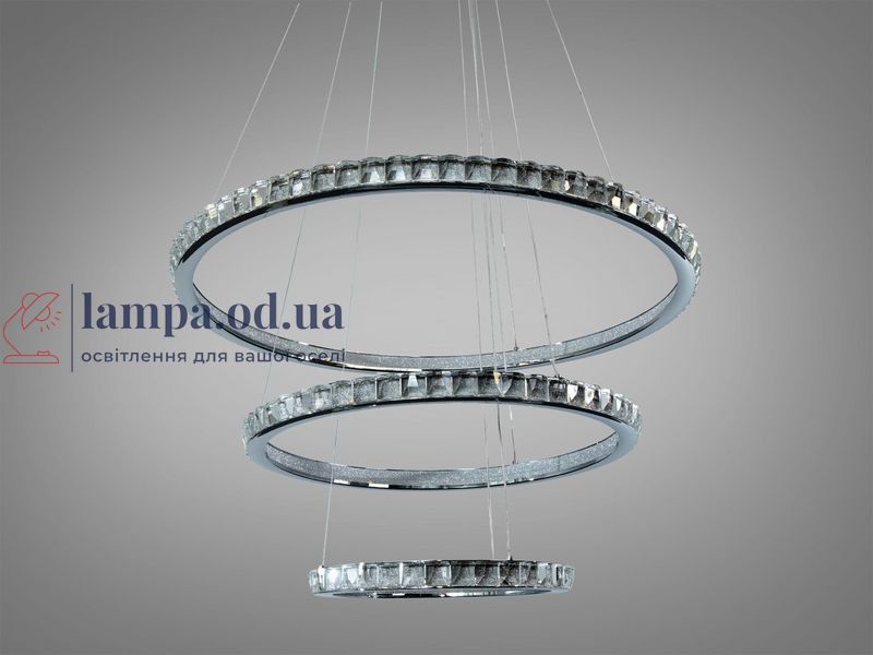 LED люстра кольца Diasha 66081/800+600+400CH хром 77 см 185W с пультом 20&ndash;30 кв.м. 66081/800+600+400CH фото