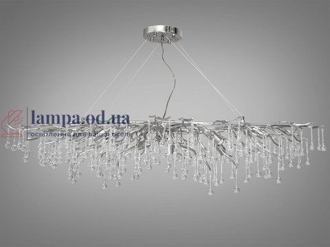 Люстра кришталева Diasha 607-L1200CH 12 ламп, E14, хром, витягнута форма, для залу, висота 160 см, IP20 607-L1200CH фото