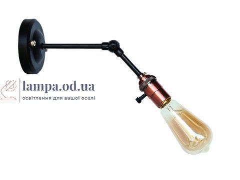 Бра настінне Levistella 752WH1905-1, E27, 60W, чорний, мідний цоколь, сучасний стиль для дому LVS04288 фото