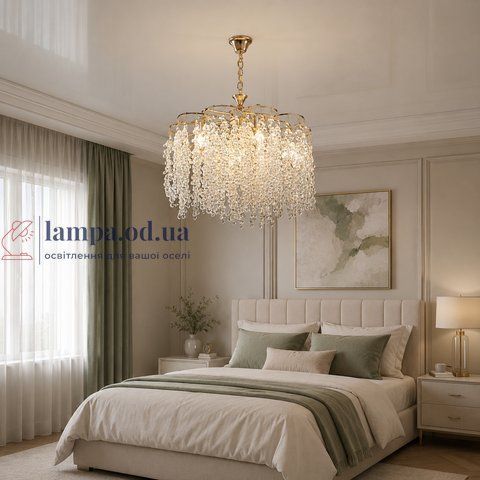 Підвісна кришталева люстра Splendid Ray L2935/6 (FGD), золото, 6 ламп E27, від 10-18 м&sup2; 30437713 фото