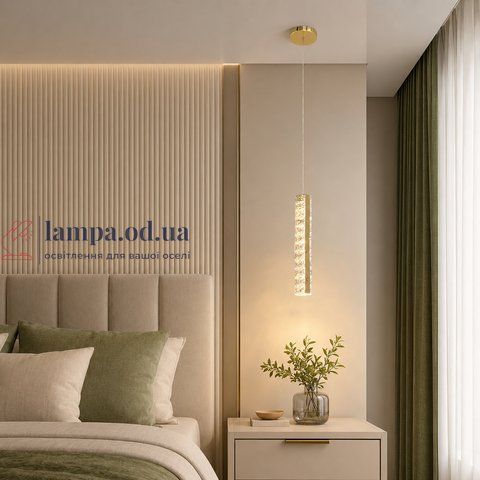 Золотой одиночный LED светильник-подвес Artlight 622/1GD с прозрачным стеклом 23W 622/1GD фото
