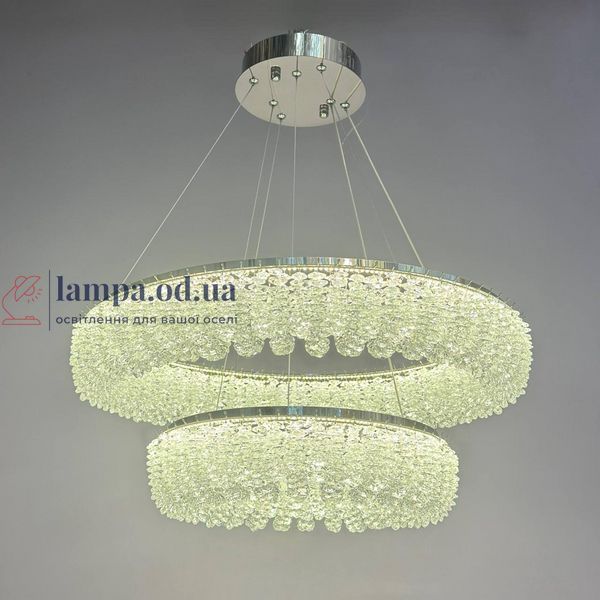 Підвісна кришталева LED-люстра для вітальні Linisoln 7903-60&times;40 140 Вт хром із димером до 20 м2 7903-60*40 CH 140W фото