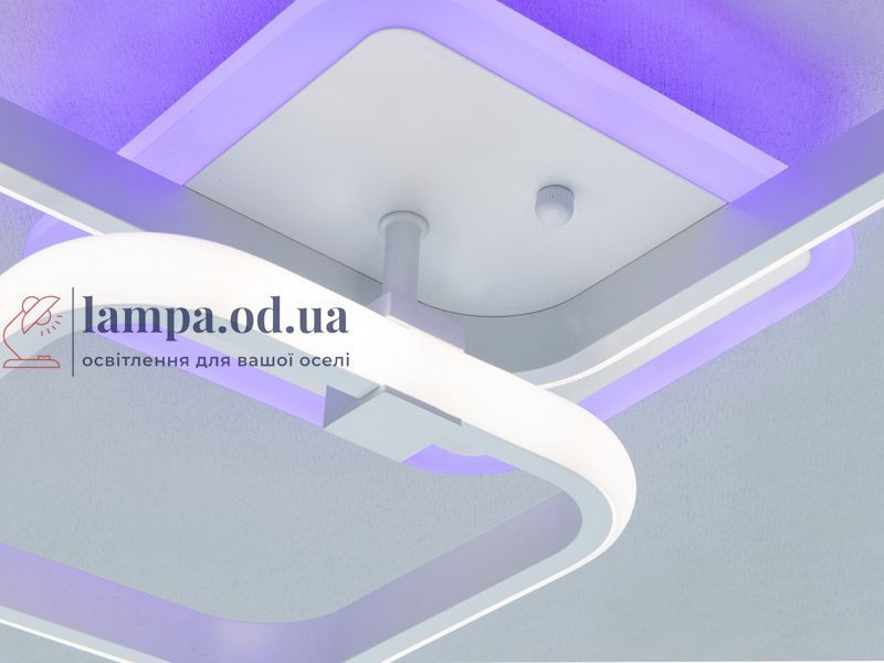 Люстра стельова LED Diasha 2525/2WH LED 3color біла 48Вт 2 модулі пульт 2525/2WH LED 3color dim фото