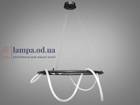 Люстра стельова LED Diasha SY9752-D800BHR Шланг Роуплайт, 48Вт, чорний хром, сучасний стиль для вітальні, спальні, кухні, офісу, SY9752-D800BHR фото