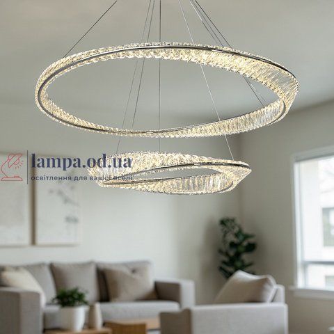 Лэд люстра хрустальные кольца Linisoln 548-80*50 CH 160W 548-80*50 CH фото