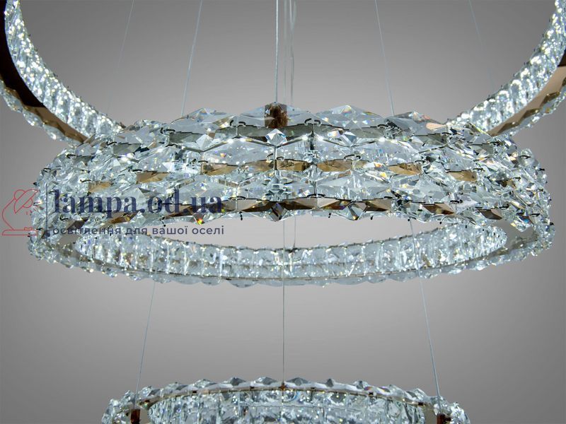 Подвесная LED-люстра Diasha 7895/800+600+400S-gold для гостиной, зала и лестницы, хрусталь, 95 W, 75 см, 16-25m2 7895/800+600+400S-gold фото