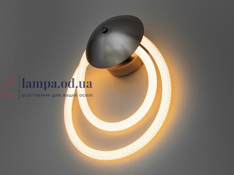 Настенный светильник LED Diasha 9605-BHR Мотузка 16W, черный хром, для гостиной, спальни, кухни, офиса, кафе 9605-BHR фото
