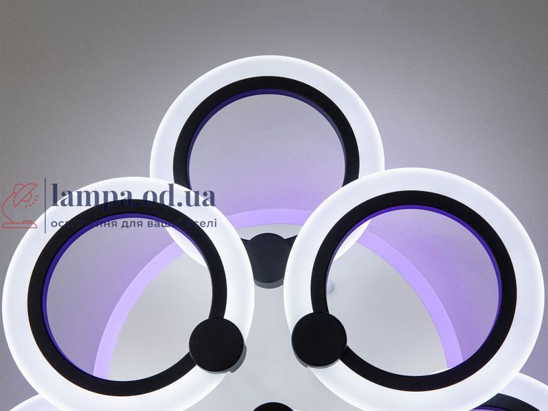 Потолочный светильник LED Diasha A8022/3+3BK, 72W, 3200K-6500K, черный металл, акрил A8022/3+3BK LED 3color фото