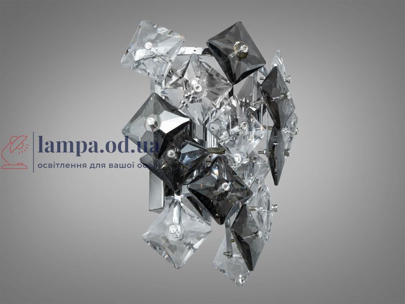 Бра класичне Diasha 21001/B CH 2 лампи E14, 40W, чорний хром, для коридору, вітальні, спальні 21001/B CH фото