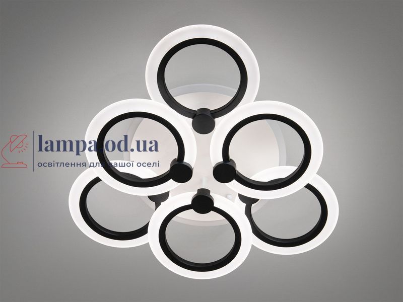 Потолочный светильник LED Diasha A8022/3+3BK, 72W, 3200K-6500K, черный металл, акрил A8022/3+3BK LED 3color фото