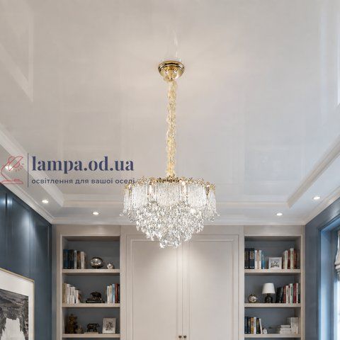 Золота підвісна люстра з кришталевим декором Splendid Ray L8251/480*H290/9, 48 см на 9 ламп. 30438127 фото