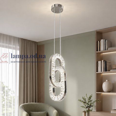 Подвесная LED-люстра Artlight 7709/2A-CH с сияющими хрустальными петлями в полированном хроме 7709/2A-CH фото