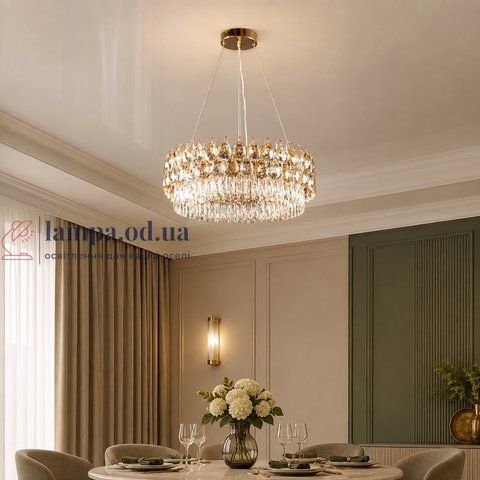 Підвісна кришталева люстра Splendid Ray L5749-600/6 (FGD), золото, 6 ламп E14, від 13-20 м&sup2; 30438295 фото