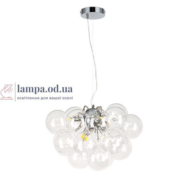 Каскадна люстра з 18 прозорими скляними кулями Levistella 7522706-6 (18) CR+CL, 6 ламп G9, хром, 50 x 30 см, 10-18 м&sup2; LVS7115 фото