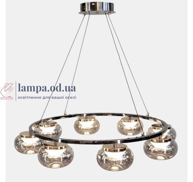 Світлодіодна люстра підвісна Artlight LQ7125-8 з вісьма графітовими плафонами, 50W LQ7125-8 фото