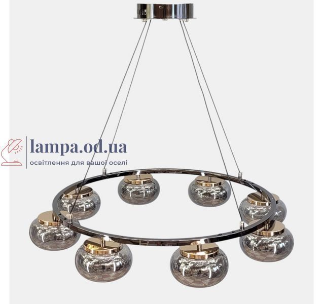Світлодіодна люстра підвісна Artlight LQ7125-8 з вісьма графітовими плафонами, 50W LQ7125-8 фото