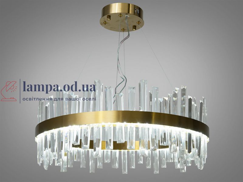 Підвісна LED-люстрацвіт латунь Diasha 836/600BR кришталева, 135 Вт, 58 см, 14-20m2 836/600BR фото