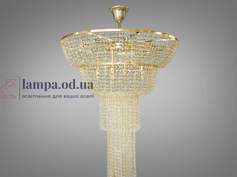 Люстра стельова Diasha FH012/800x2400G-2 Кришталевий каскад 16 ламп, E14, лимонне золото, 255 см, сучасний стиль для інтер'єру FH012/800x2400G-2 фото