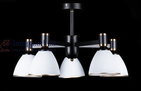 Потолочная люстра Splendid Ray LGH50230A/5, 5 ламп, E27, 32 см, черный, белый, золотой, металл, стекло 30407905 фото