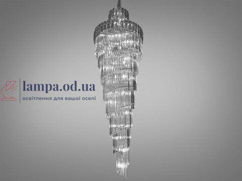Люстра хрустальная Diasha 82205/1000xH3500HR Хрустальный каскад, 55 ламп, E14, хром, современный стиль для дома 82205/1000xH3500HR фото