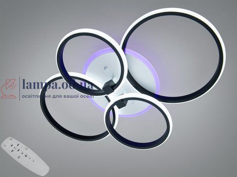 Потолочная LED люстра Diasha 2526/4BK LED 3color черная 80W 4 кольца 2526/4BK LED 3color dim фото